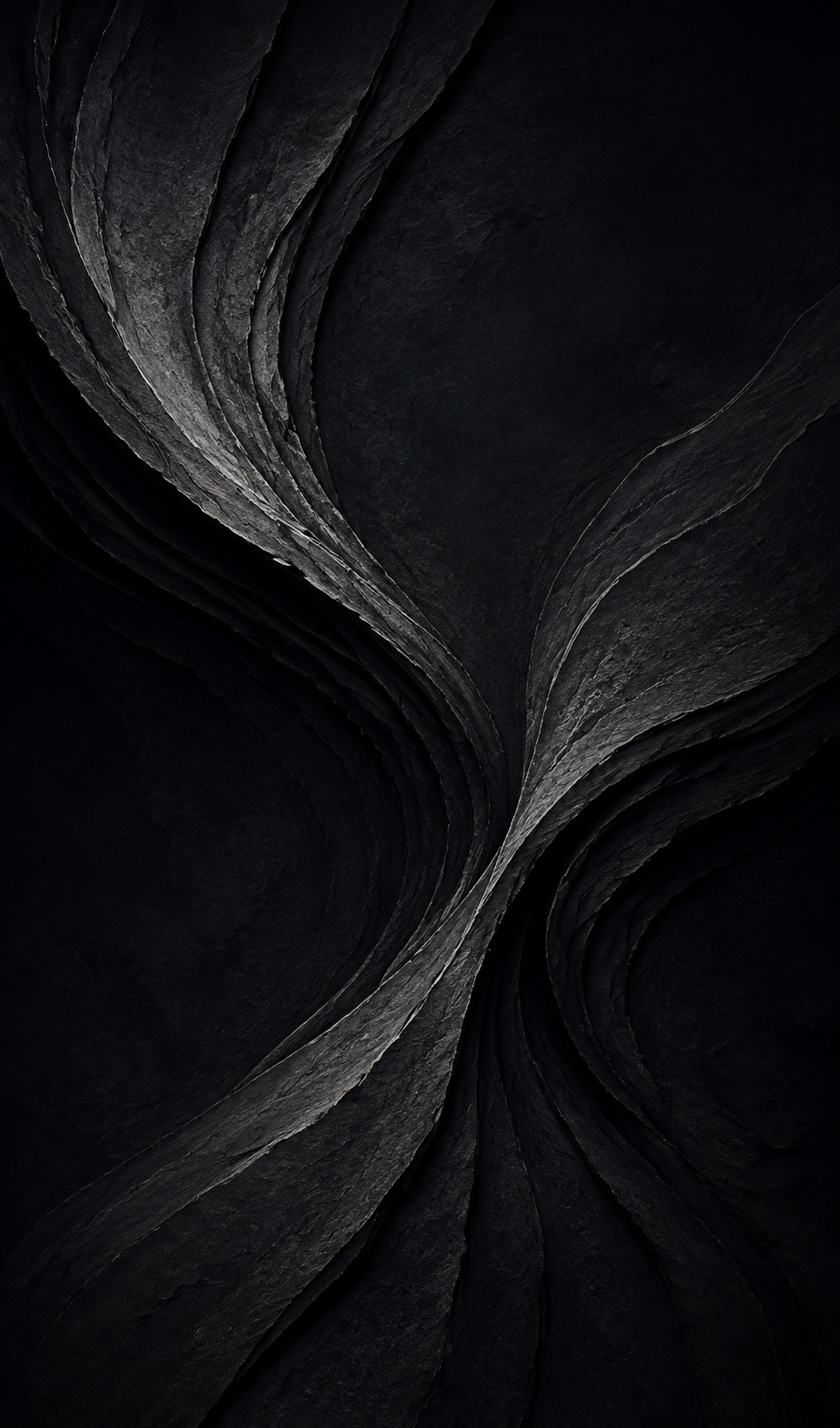 Abstract graphite relief with subtle hourglass contours